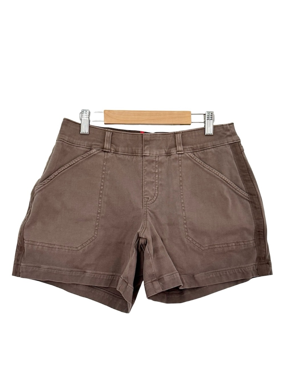 Spanx Women’s Twill Shorts Mauve Pink Size M Cotton Blend
